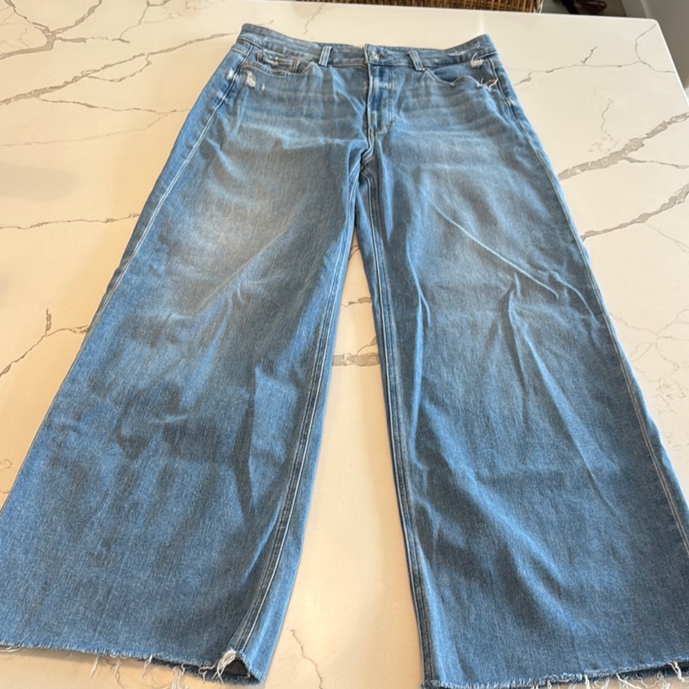 PAIGE Light Blue Wide Leg Jeans
